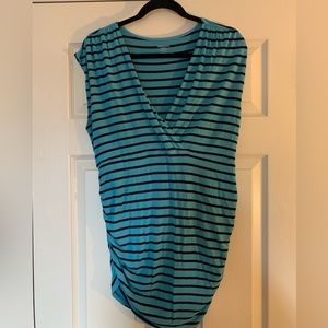 Motherhood striped maternity top Large EUC